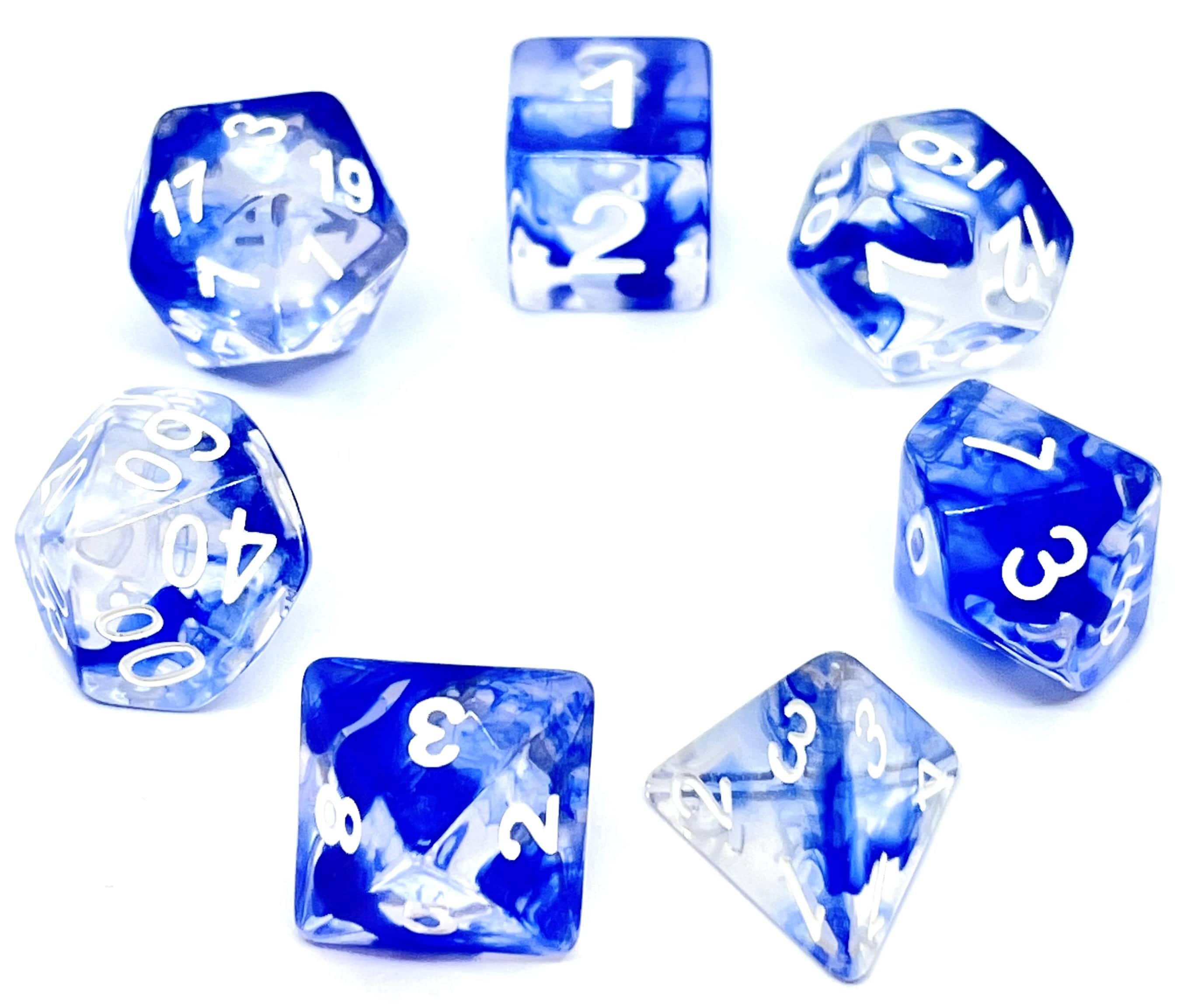 Würfelset Transparent: Nebula Blue (7)