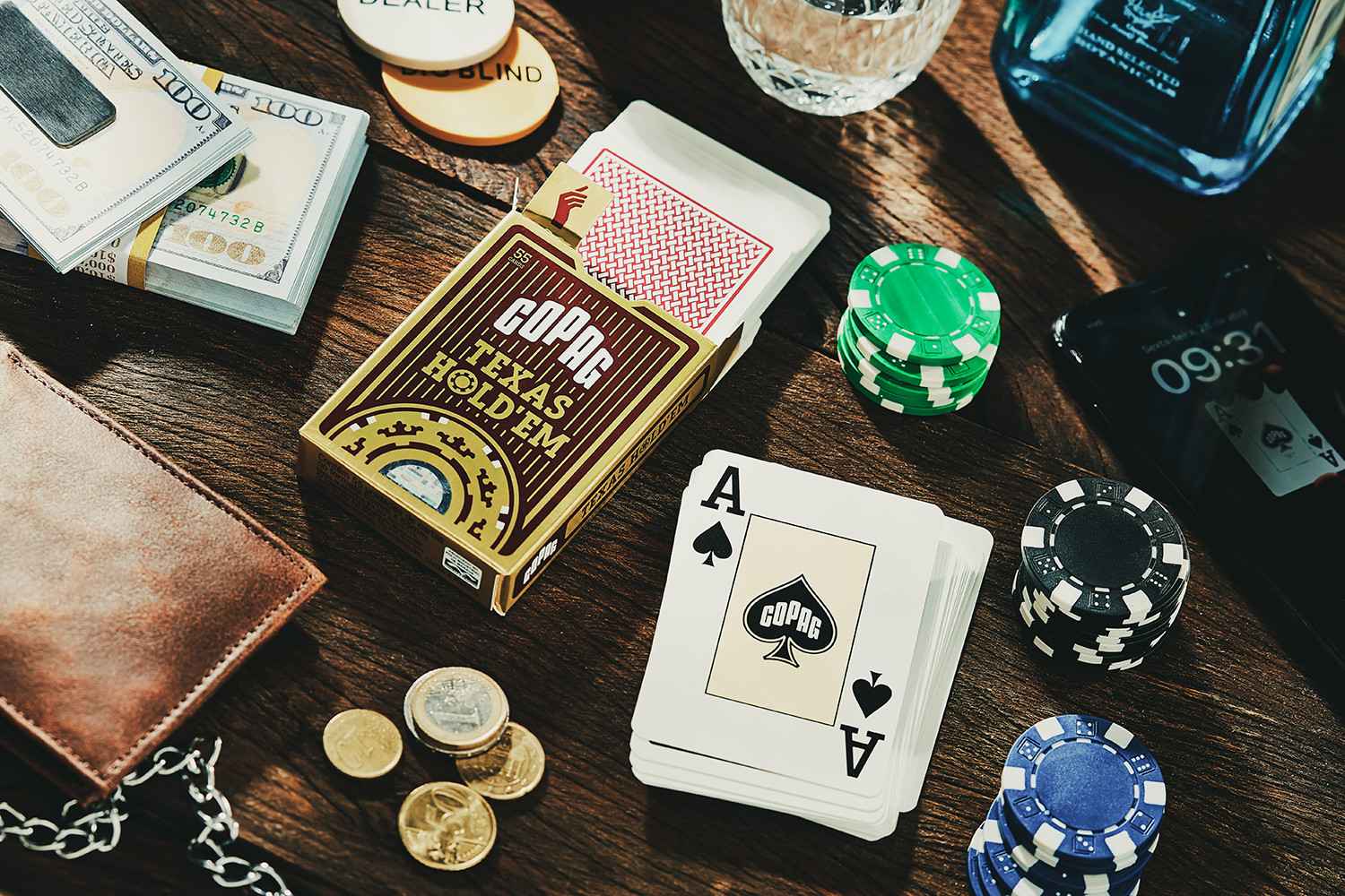 COPAG Texas Hold'em GOLD - Jumbo Face - 2 index - Red