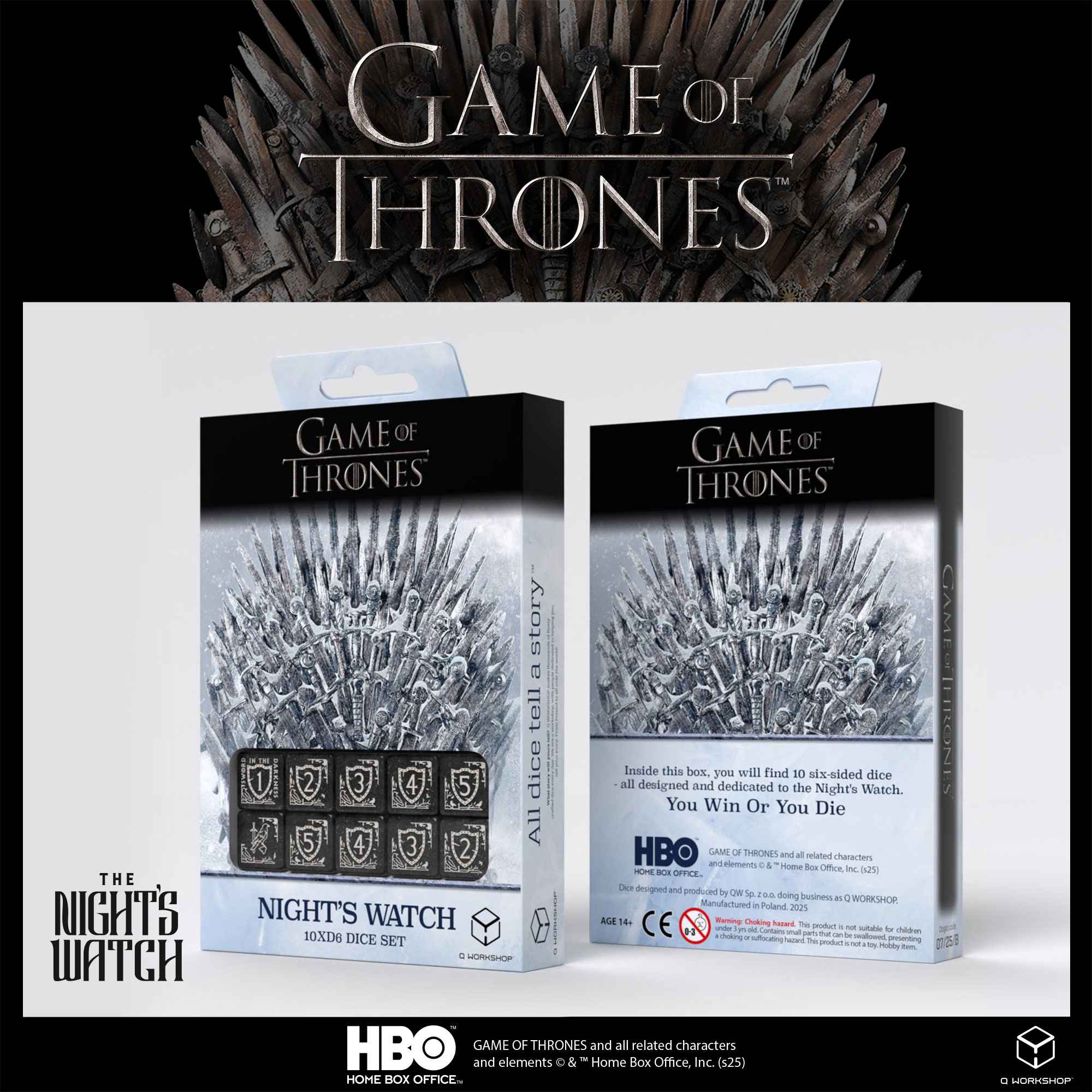 Game of Thrones. Night's Watch 10xD6 Dice Set.