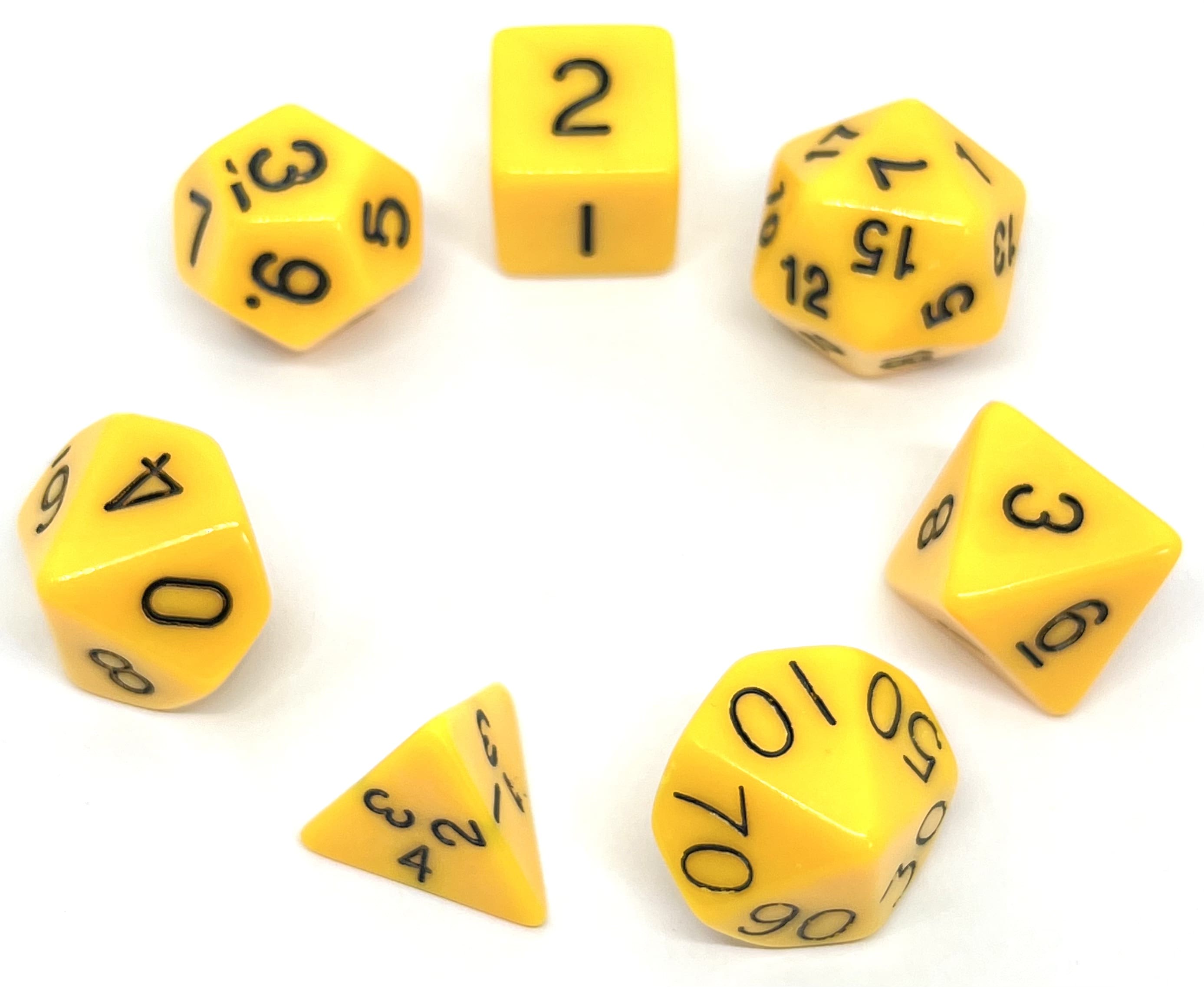 Würfelset Opaque: Yellow/Black  (7)