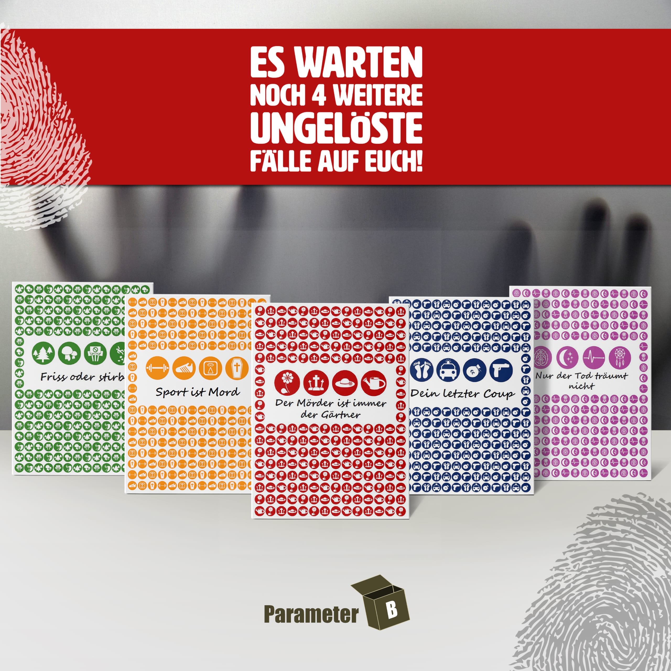 Der Mörder ist immer der Gärtner – Krimi-Dinner Spiel für 4 Personen