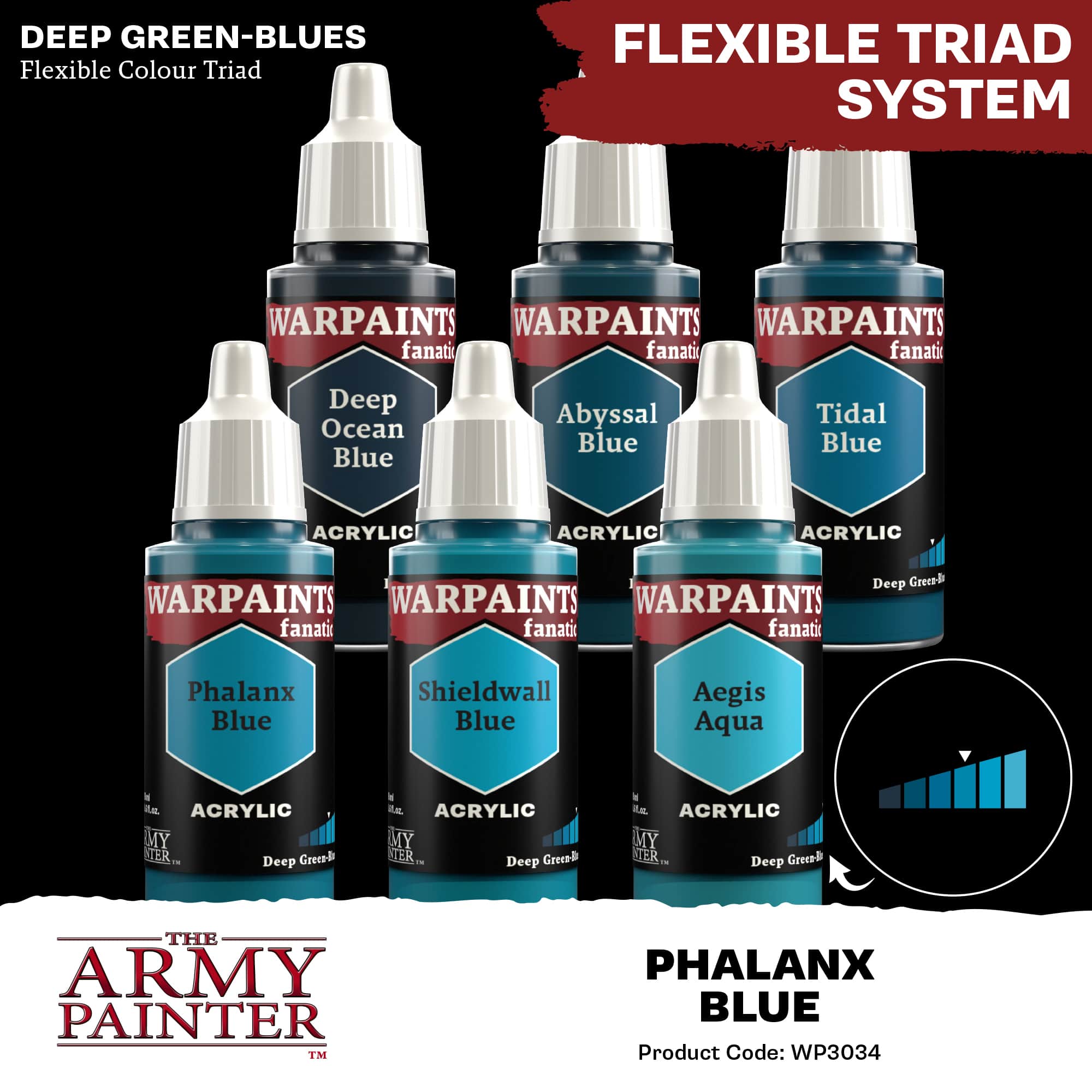 Army Painter Warpaints Fanatic:  Phalanx Blue (6)