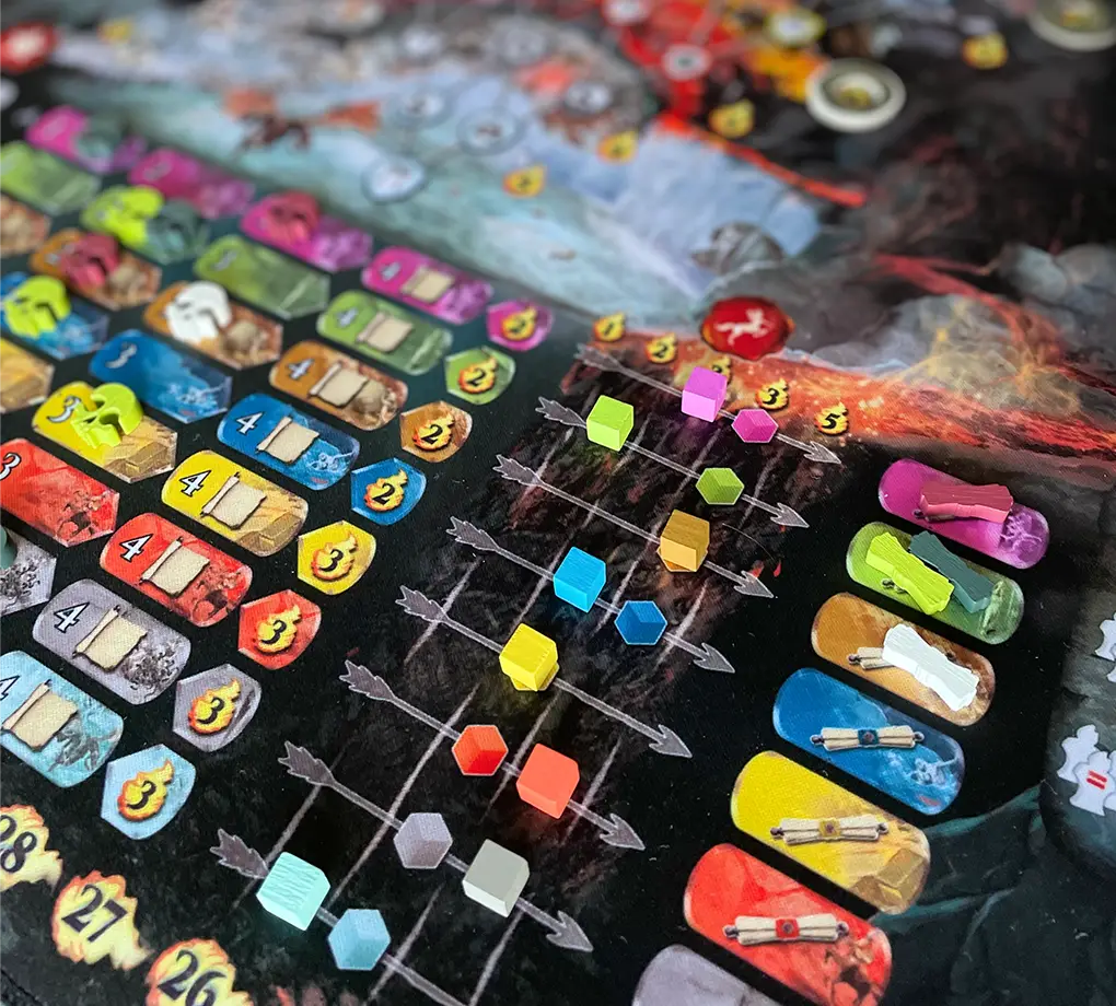 Spielplan des Brettspiels Inferno