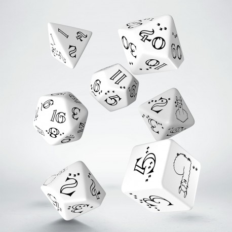 Bright Llama Dice White/Black (7)