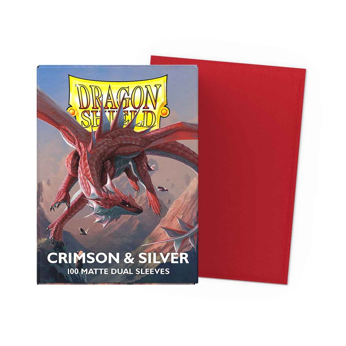 Dragon Shield: Matte – Dual Crimson & Silver(100)
