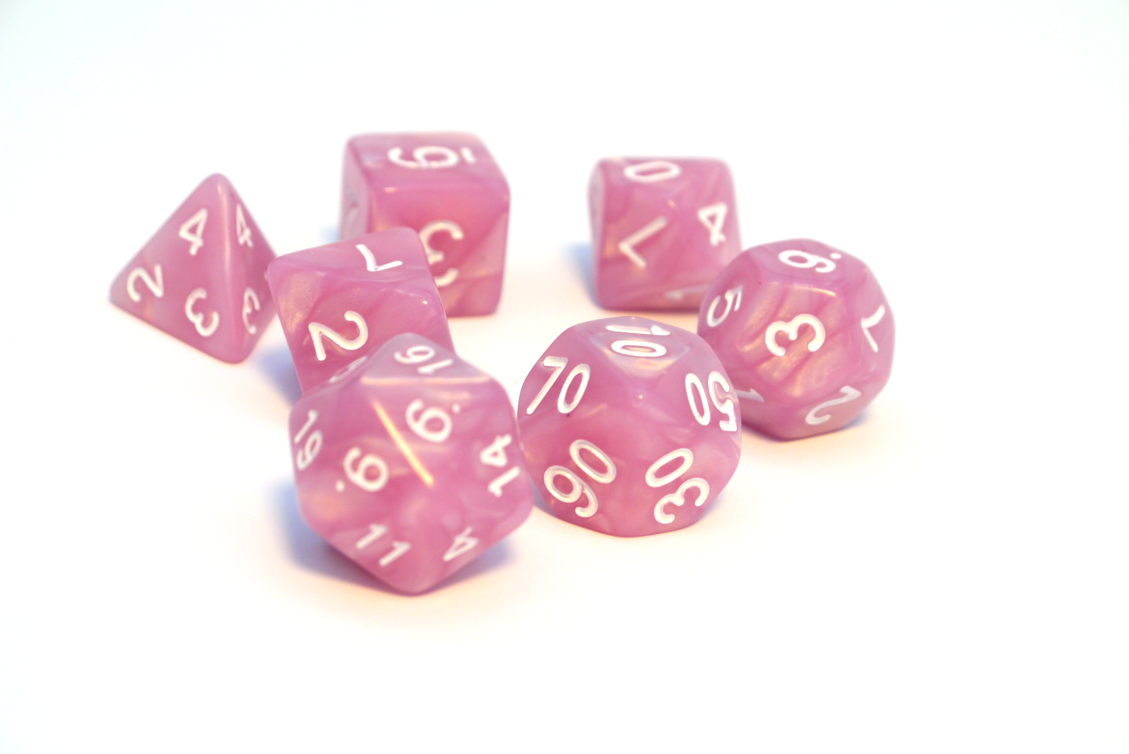 Würfelset Pearl: Lavendel/White (7)