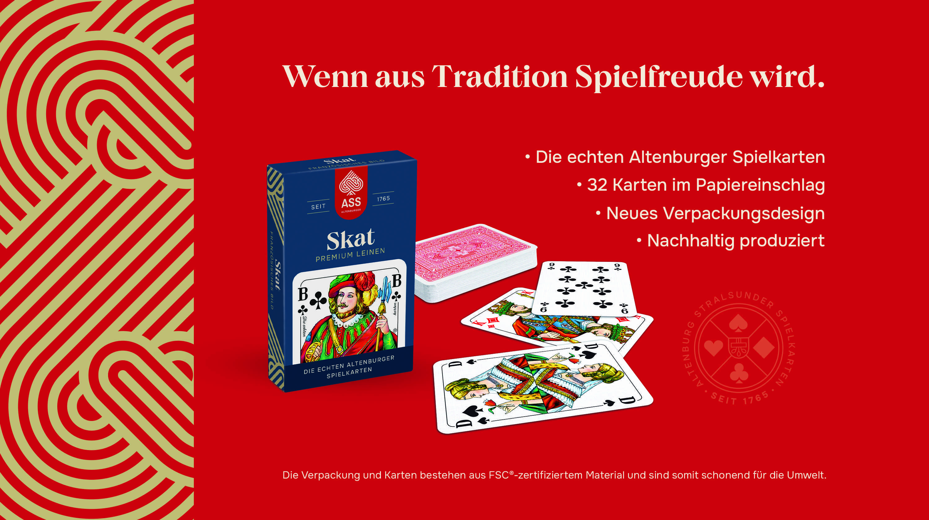 Skat Premium Leinen, französisches Bild in Faltschachtel