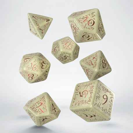 Elvish Shimmering beige & copper Jumbo Dice Set