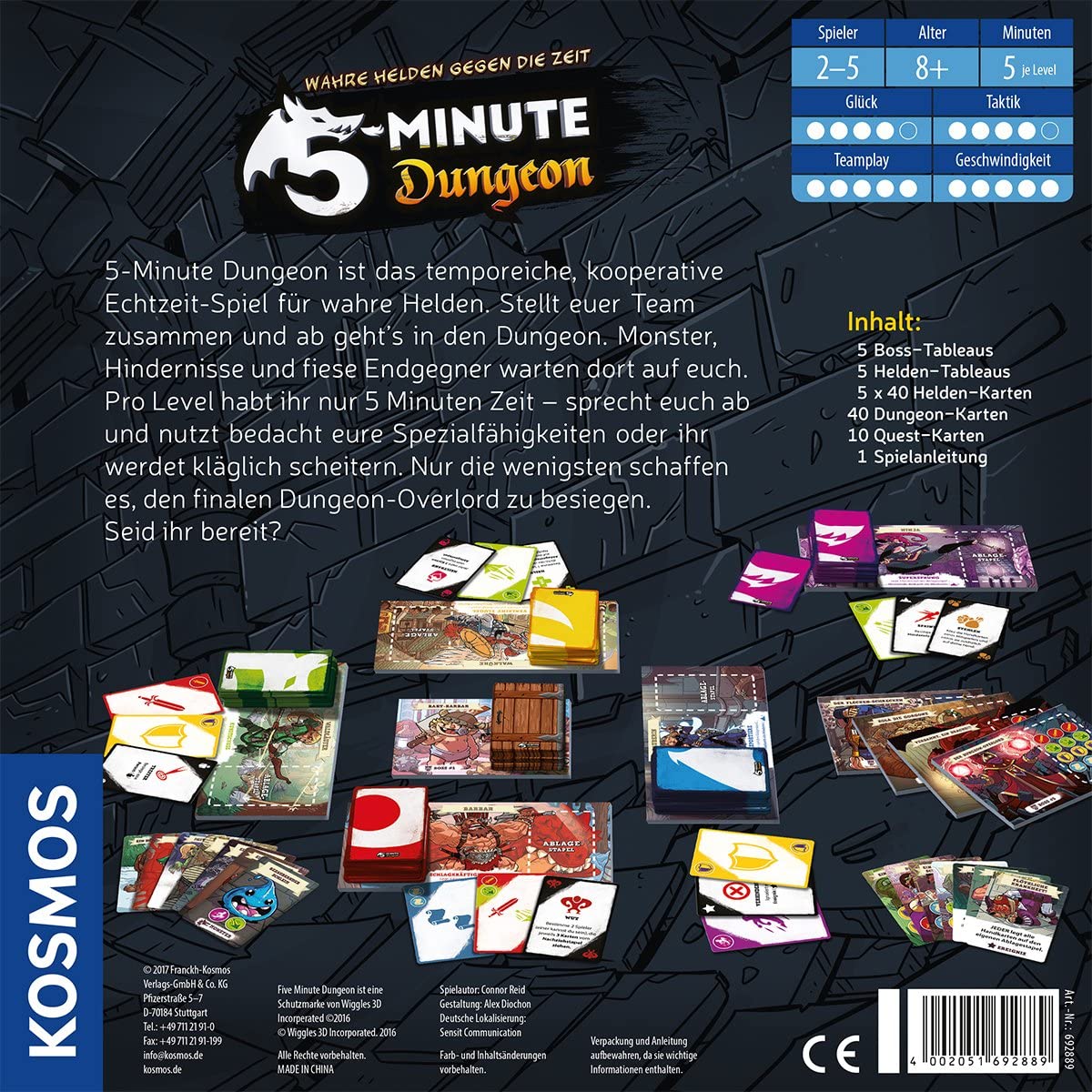 5-Minute Dungeon – 5 Helden gegen die Zeit *Empfohlen Spiel des Jahres 2018*