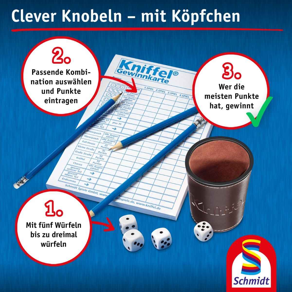 Kniffel mit Original-Kniffelbecher