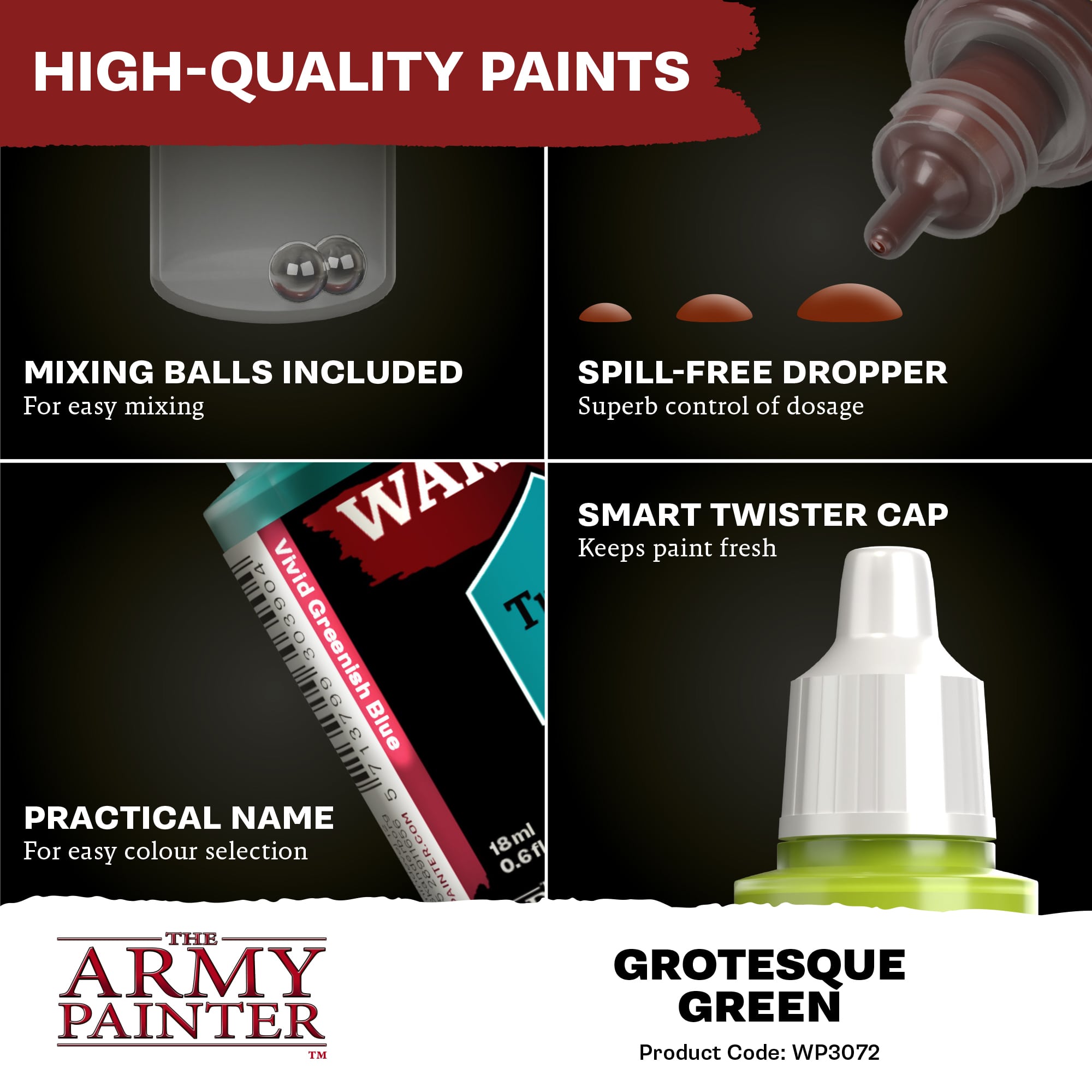 Army Painter Warpaints Fanatic: Grotesque Green (6)