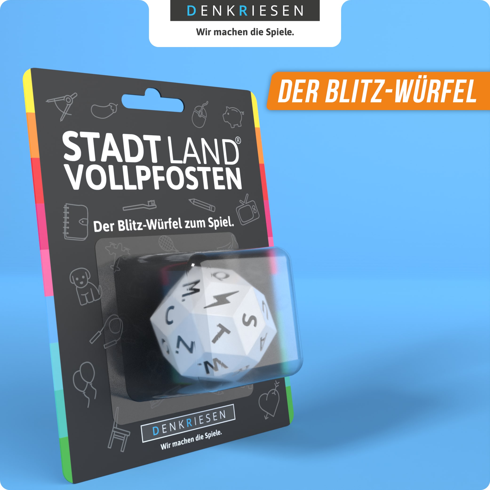 STADT LAND VOLLPFOSTEN Würfel - Der Blitz-Würfel zum Spiel