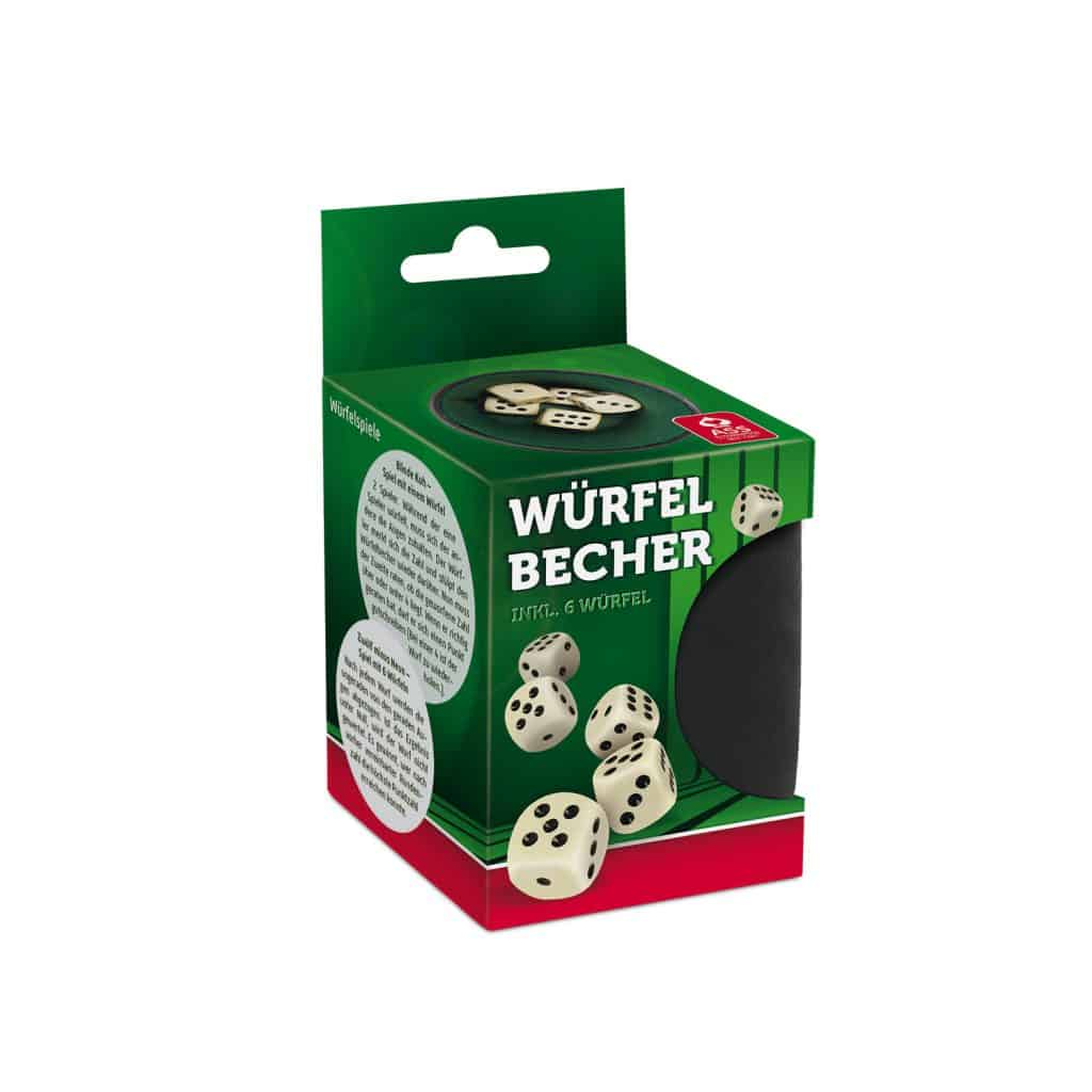 Kunststoffwürfelbecher mit 6 Würfeln *Relaunch*