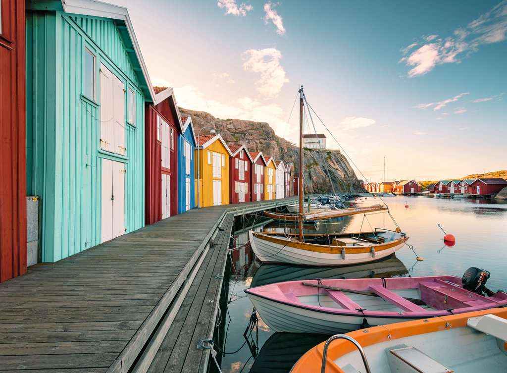 Puzzle: Bootshaus in Smögen, Schweden (500 Teile)