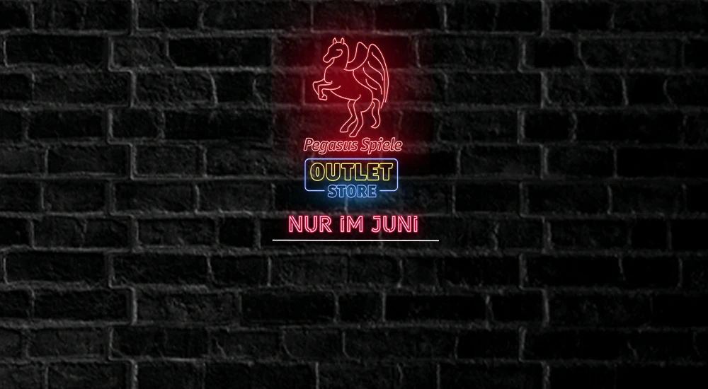 Pegasus Spiele Outlet Store Logo; Nur im Juni