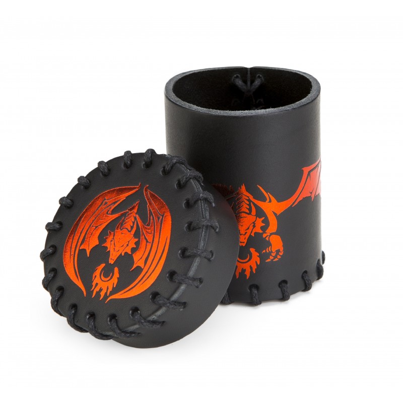Flying Dragon Leather Dice Cup Black & Red