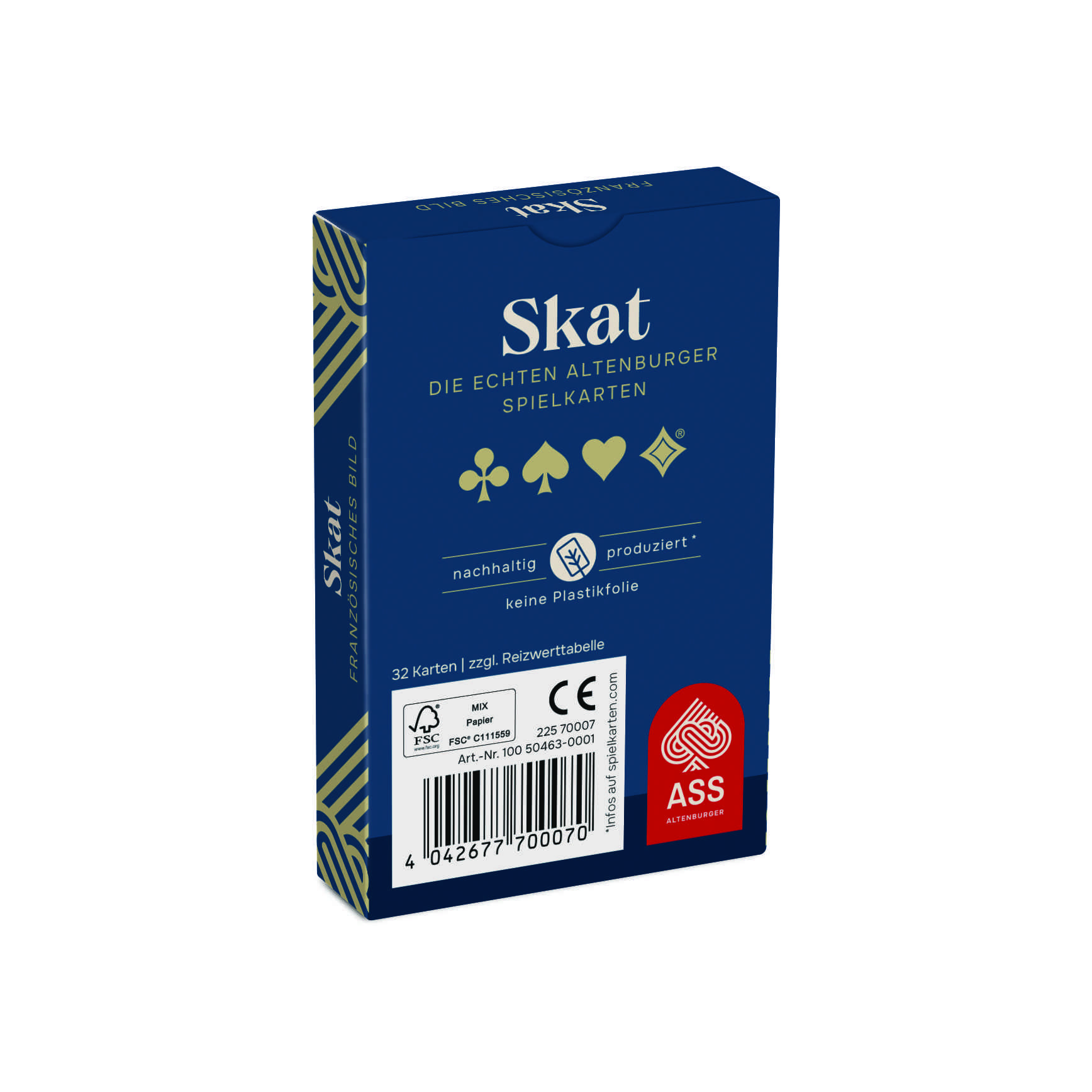 Skat Premium Leinen, französisches Bild in Faltschachtel