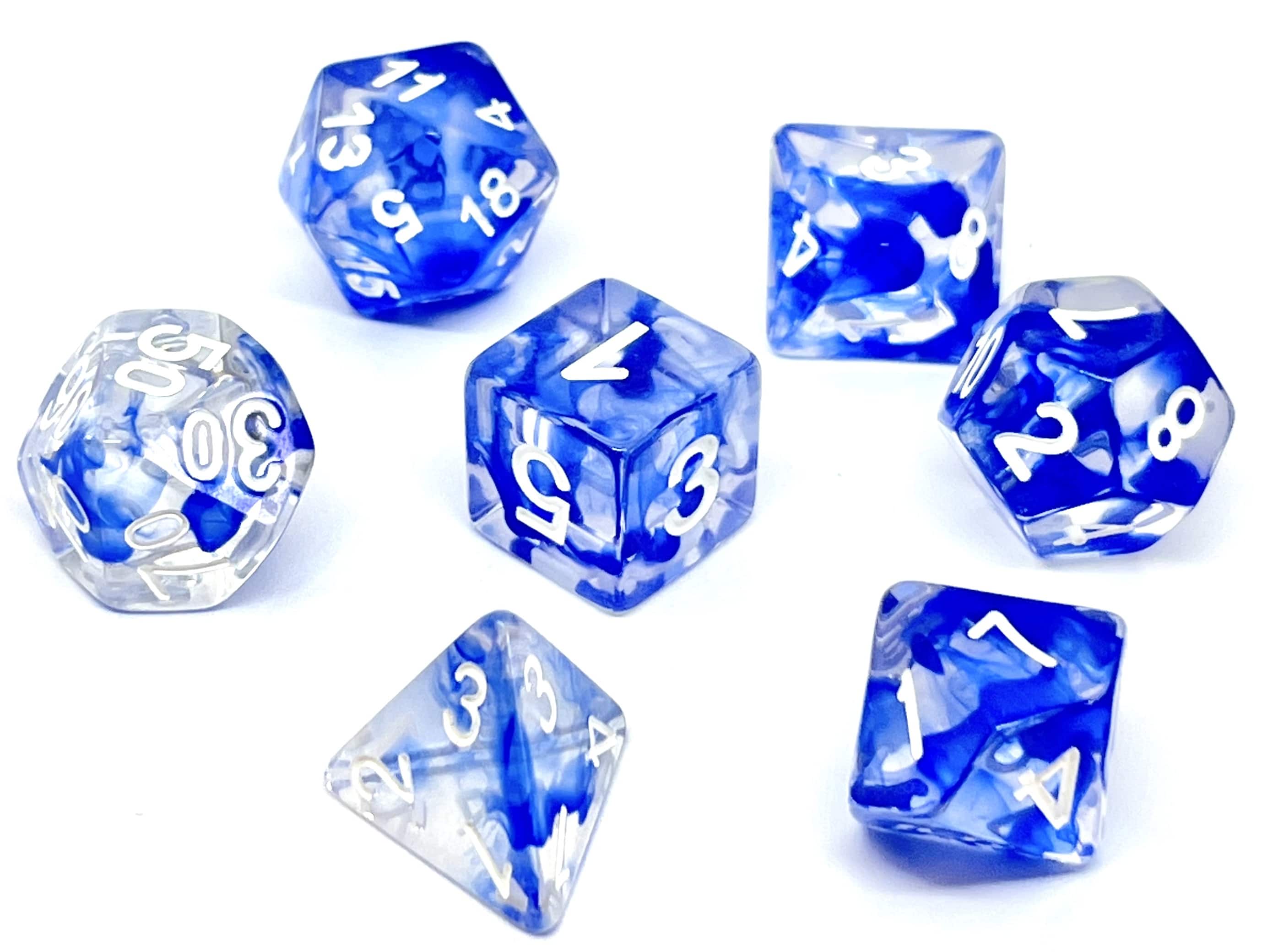 Würfelset Transparent: Nebula Blue (7)