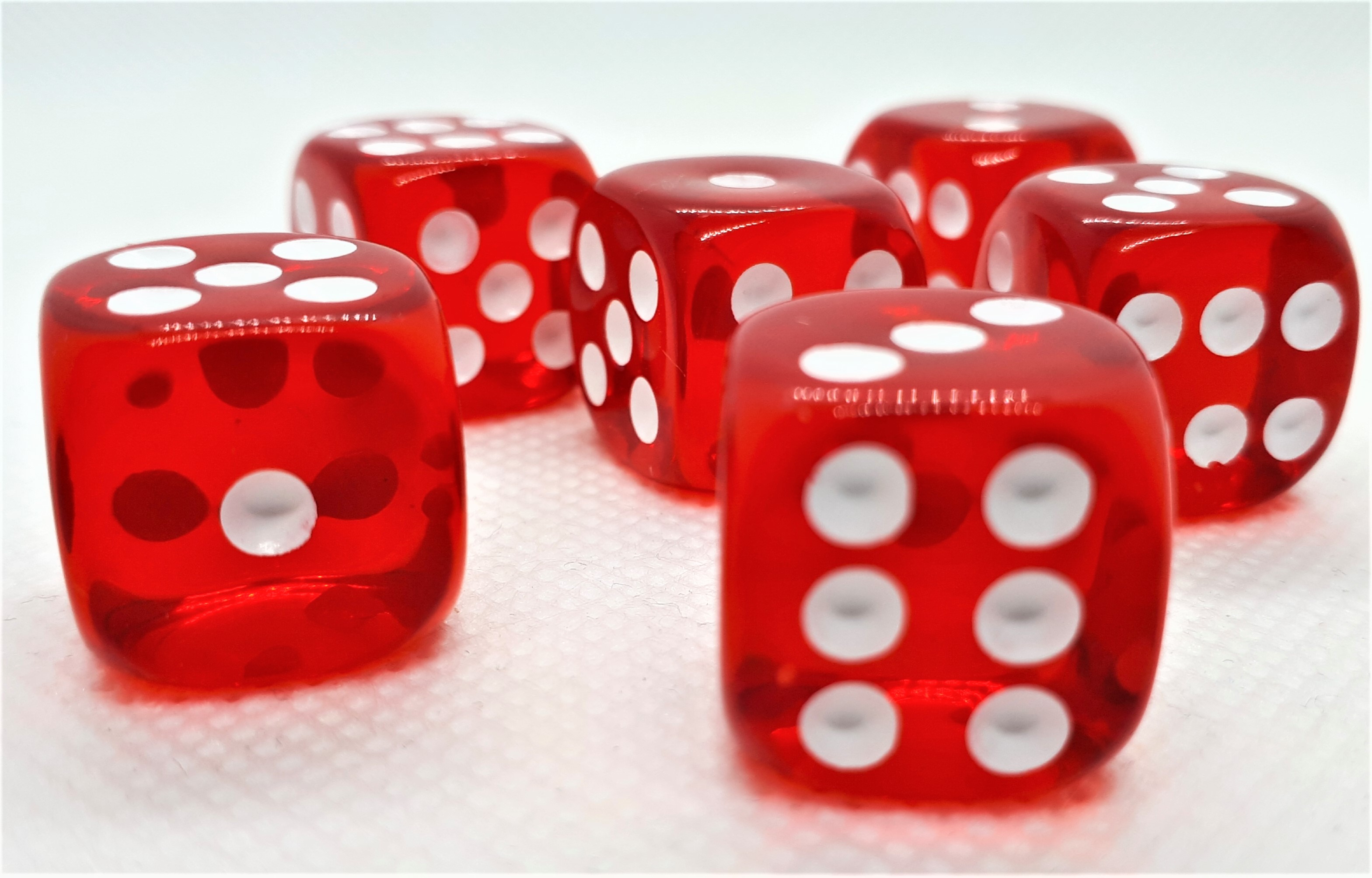 Würfelset D6 Transparent: Red (12)