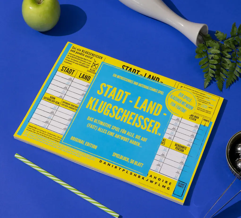 Foto des Kylskåpspoesi Spielblocks Stadt-Land-Klugscheisser