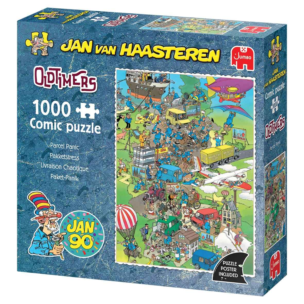 Puzzle:Oldtimer - Paket- Panik (Jan van Haasteren) (1000 Teile)