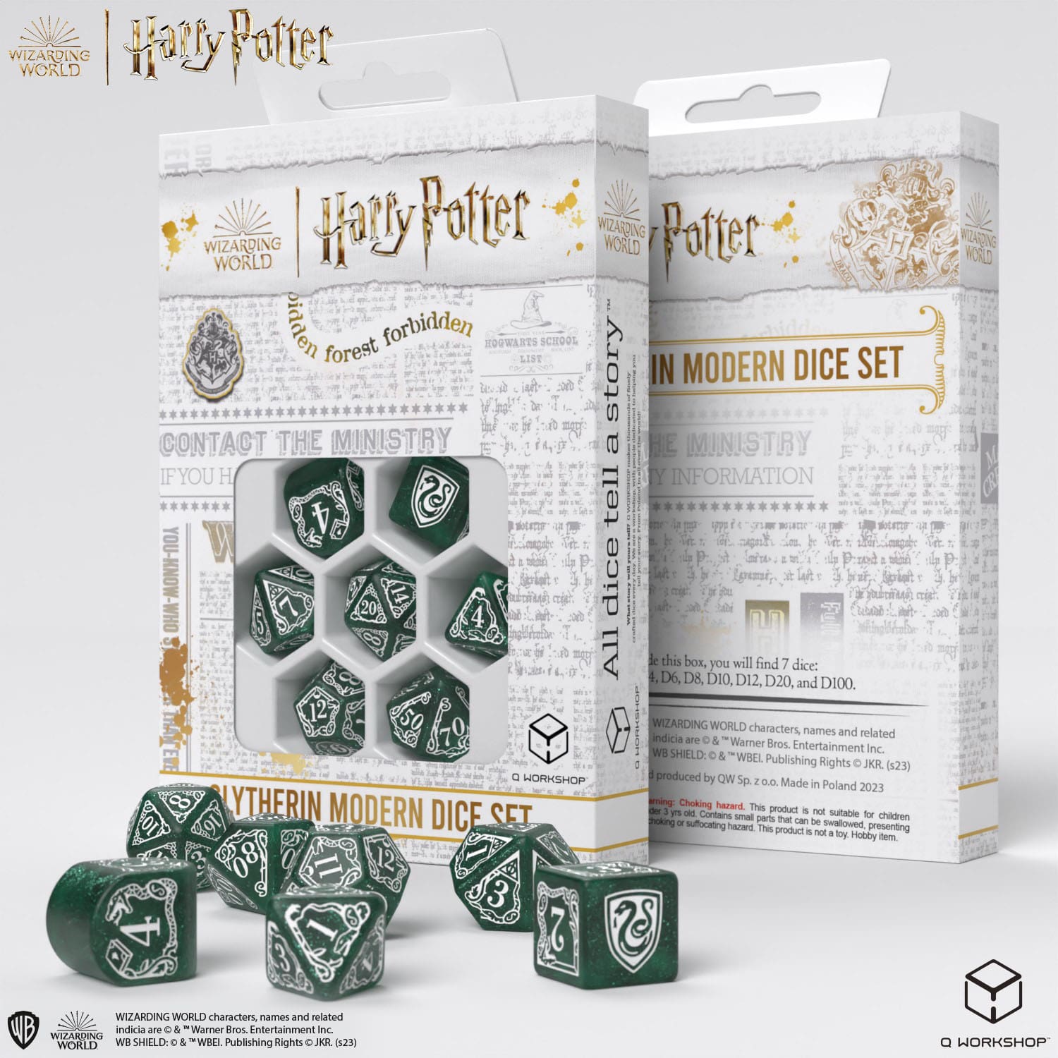 Harry Potter: Slytherin Modern Dice Set - Green (7)