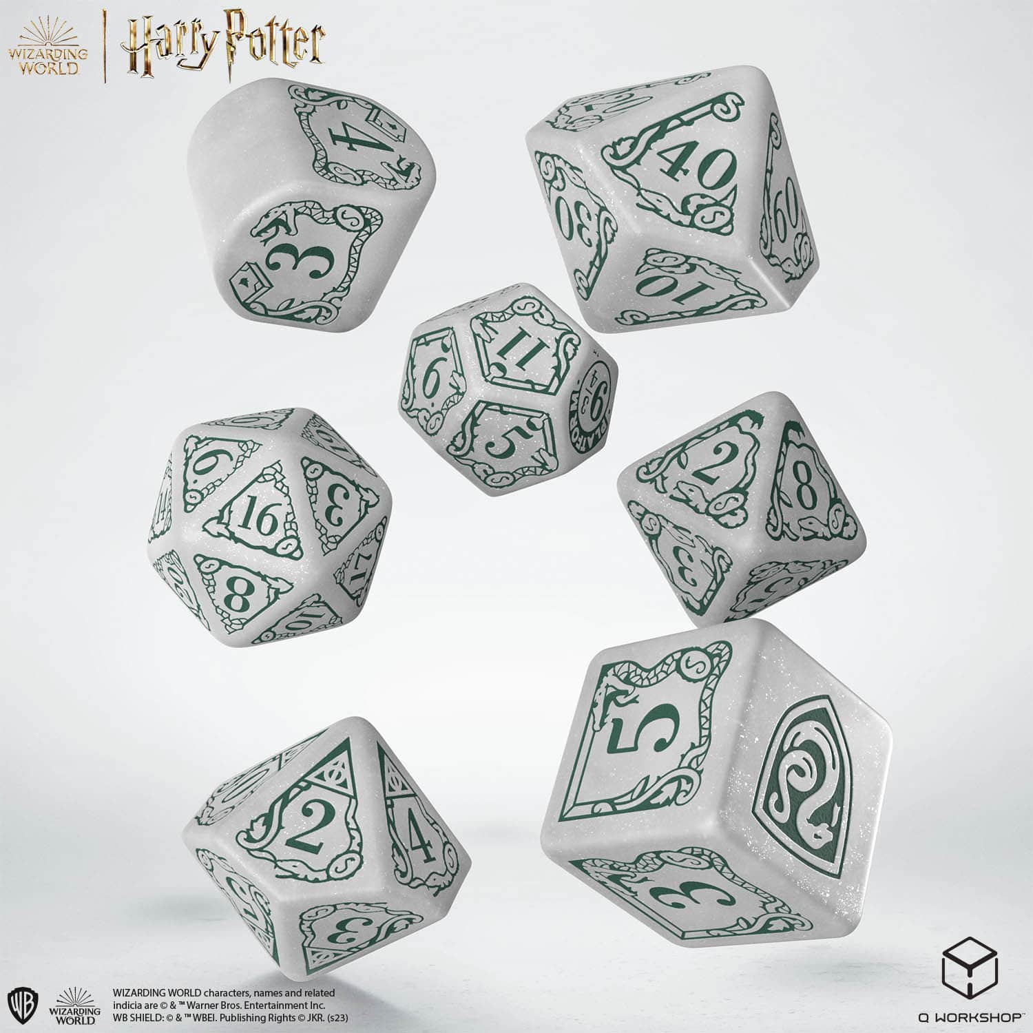 Harry Potter: Slytherin Modern Dice Set - White (7)