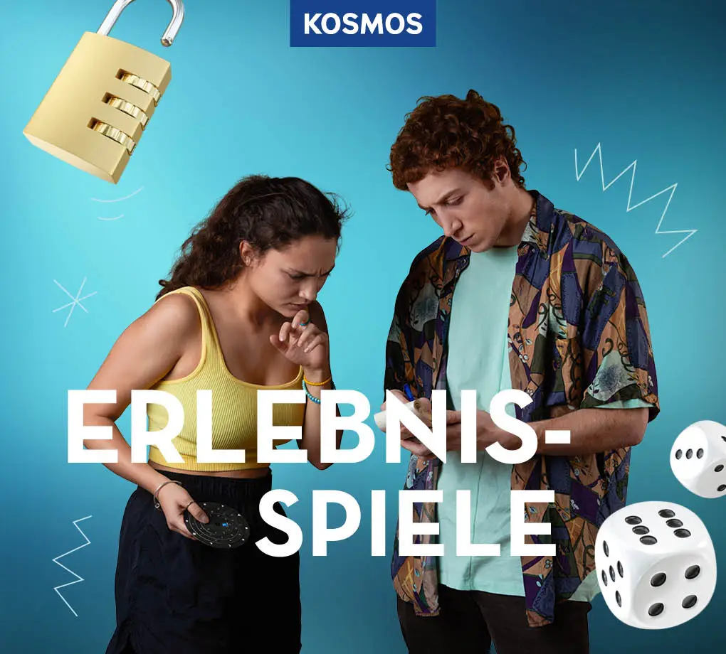 Zwei junge Personen spielen ein Erlebnisspiel vom KOSMOS Verlag