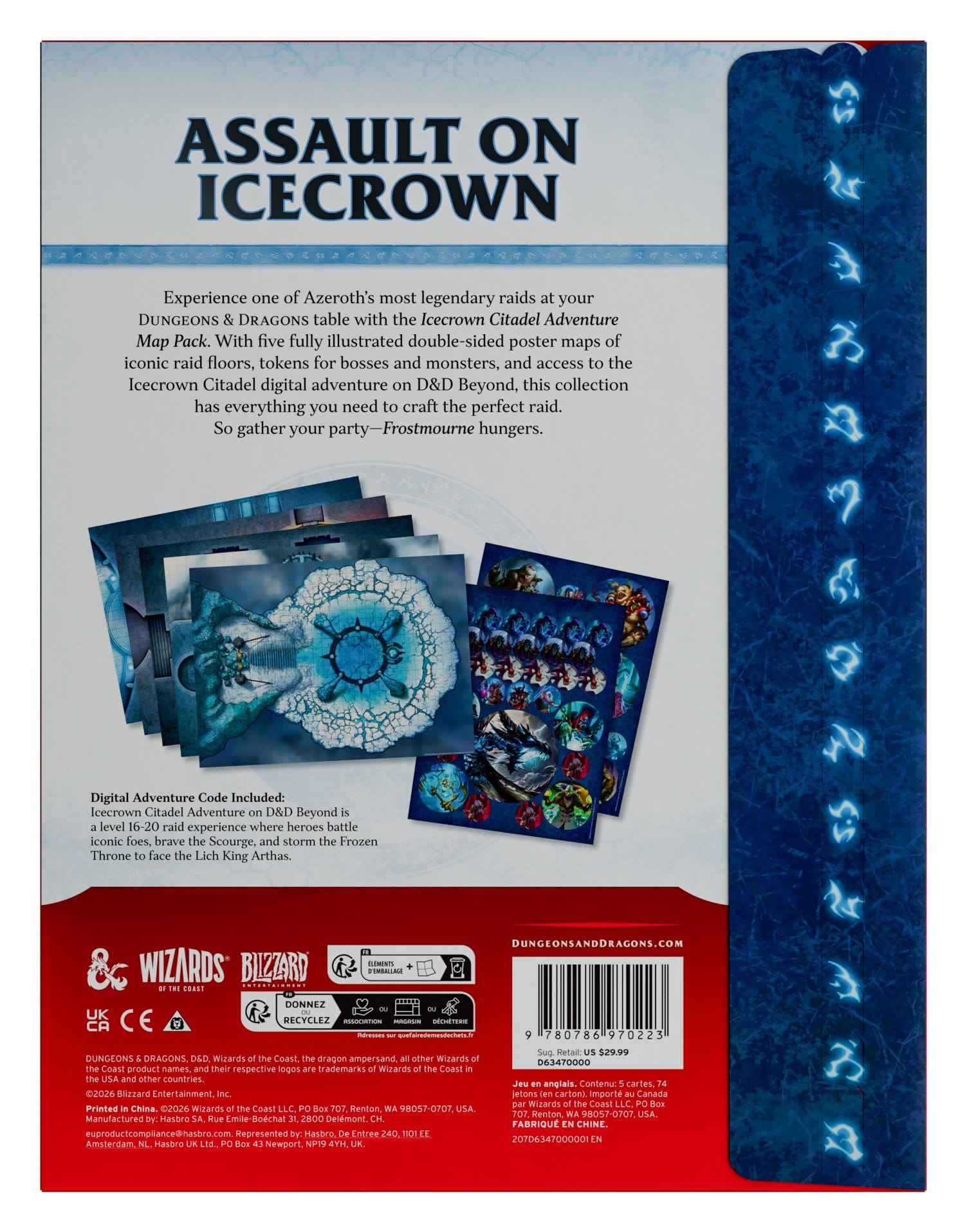 D&D: RPG World of Warcraft: Icecrown Citadel Adventure Map-Set ( englisch)