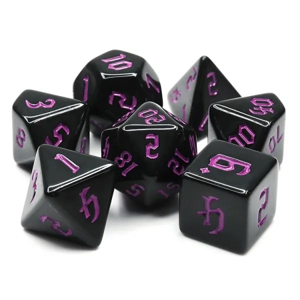 Würfelset Opaque: Chon drite Black/Purple (7)
