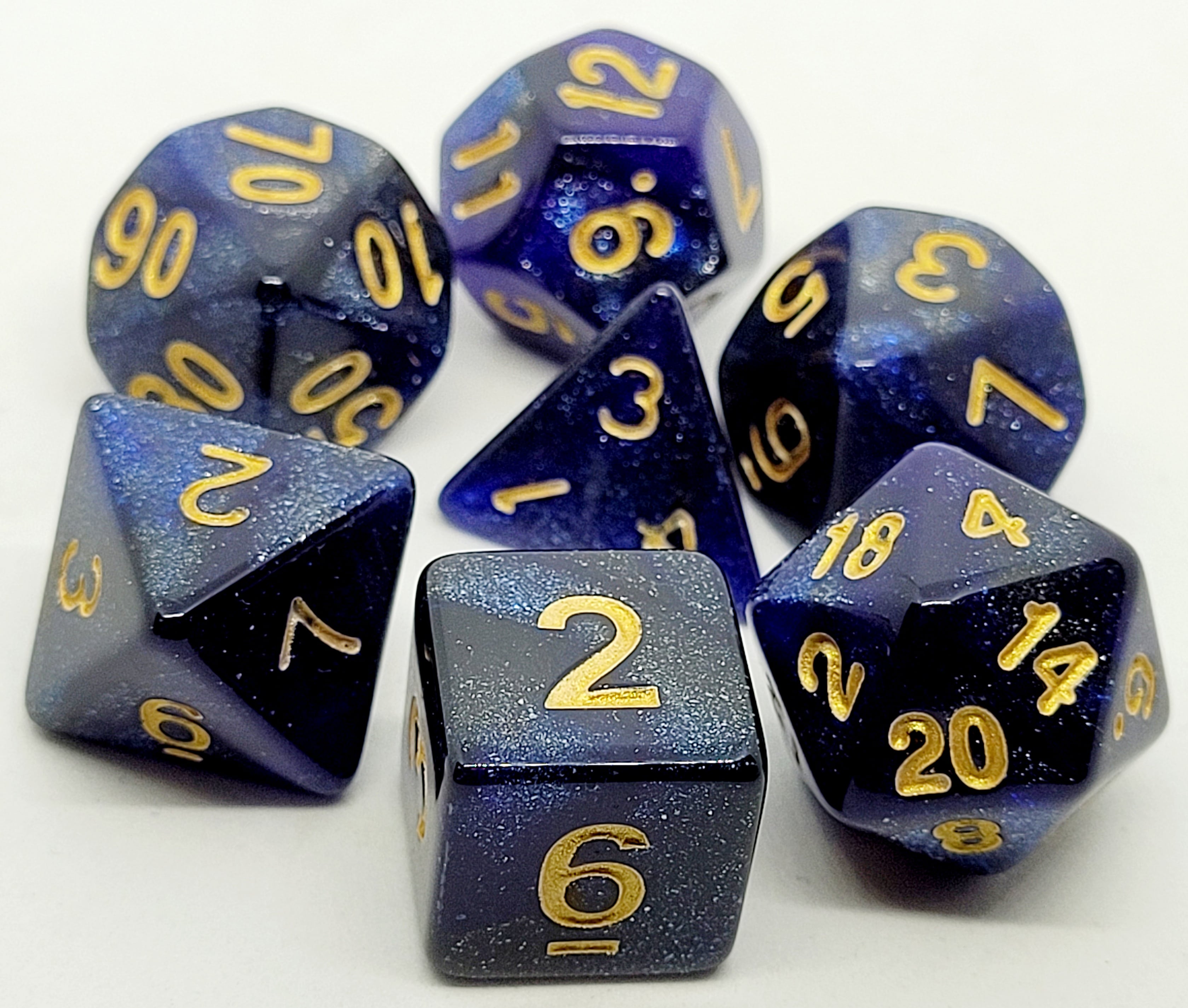 Würfelset Confetti: Blue Galaxy (7)
