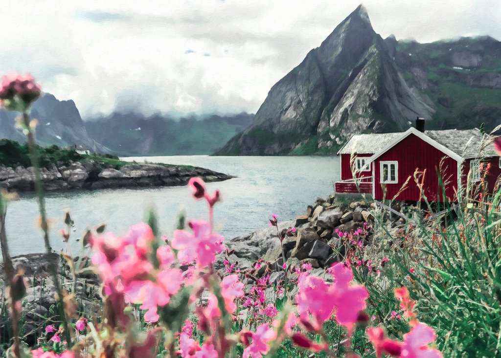 Puzzle: Reine, Lofoten, Norwegen (1000 Teile)
