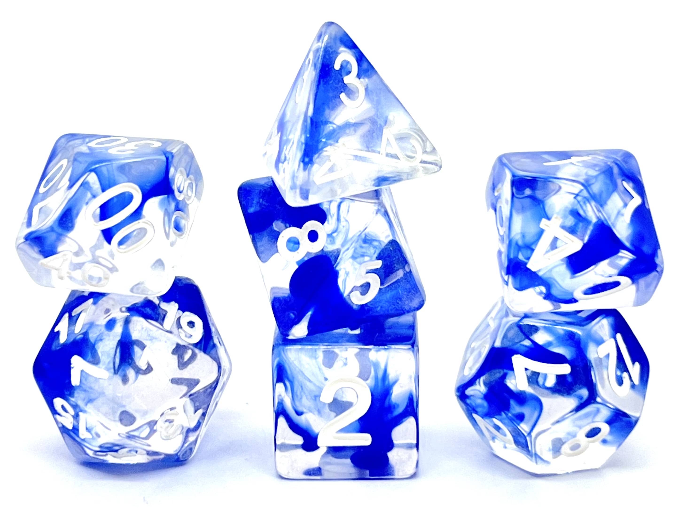 Würfelset Transparent: Nebula Blue (7)